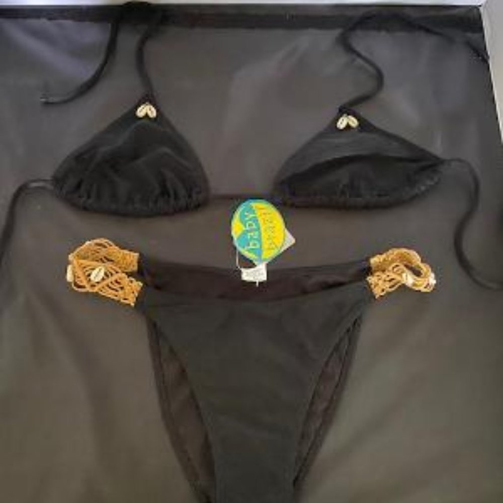 Brazilian Bikini embellished with shells NWT